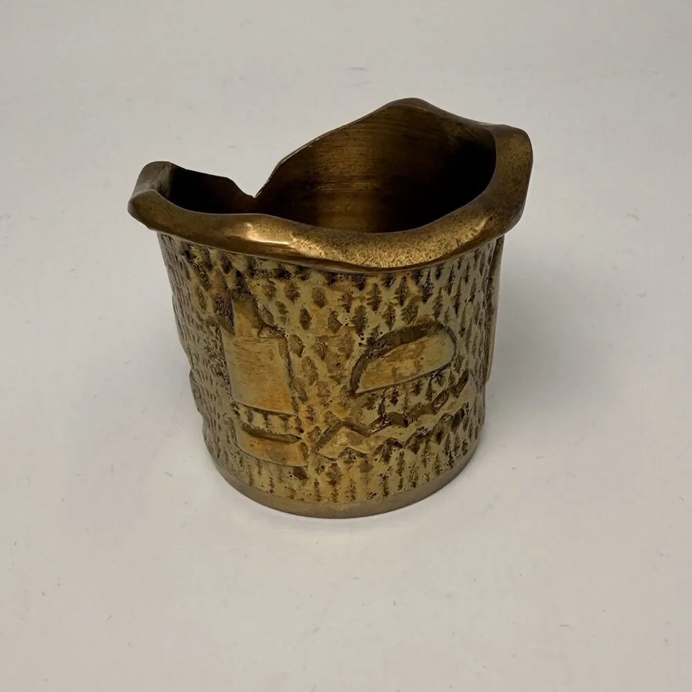Vintage Marilyn Miglin Pheromone Brass Egyptian Revival Votive Candle Holder